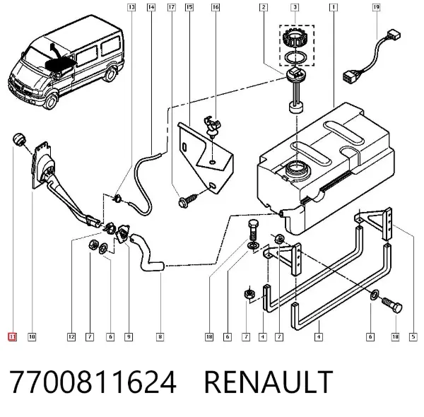 Korek wlewu paliwa 7700811624 Renault (RVI)