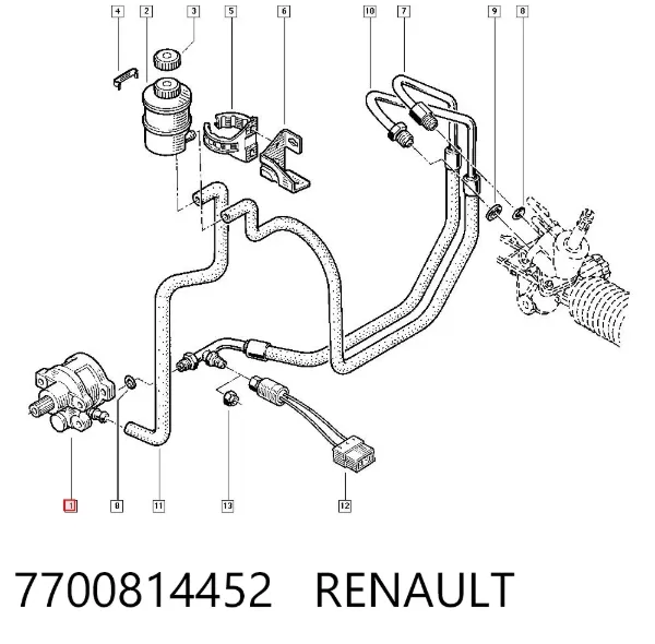 Pompa wspomagania hydraulicznego kierownicy 7700814452 Renault (RVI)