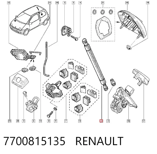 Amortyzator klapy bagażnika (3/5 drzwi-tylnych) 7700815135 Renault (RVI)