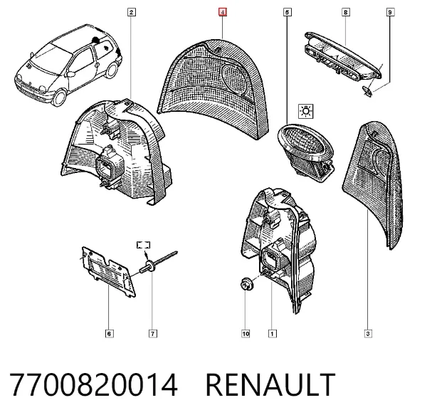 Lampa zespolona tylna prawa Renault Twingo I