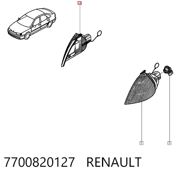 Kierunkowskaz prawy 7700820127 Renault (RVI)