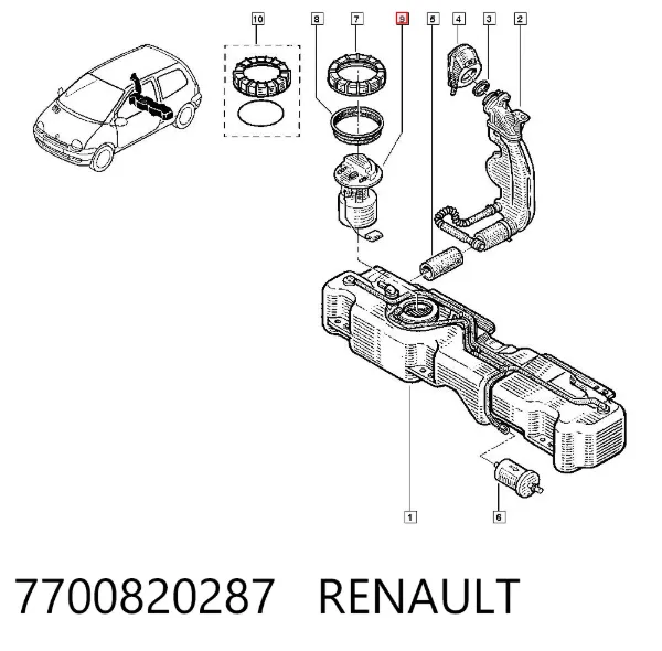Moduł pompy paliwowej z czujnikiem poziomu paliwa 7700820287 Renault (RVI)