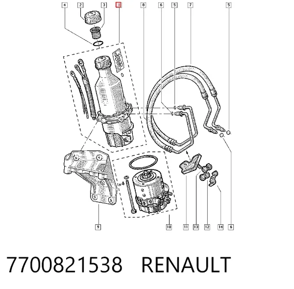 Pompa wspomagania hydraulicznego kierownicy 7700821538 Renault (RVI)