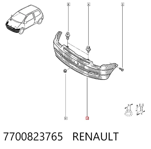 Zderzak przedni 7700823765 Renault (RVI)