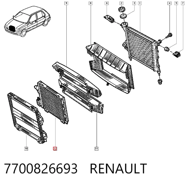 Chłodnica klimatyzacji Renault Clio I