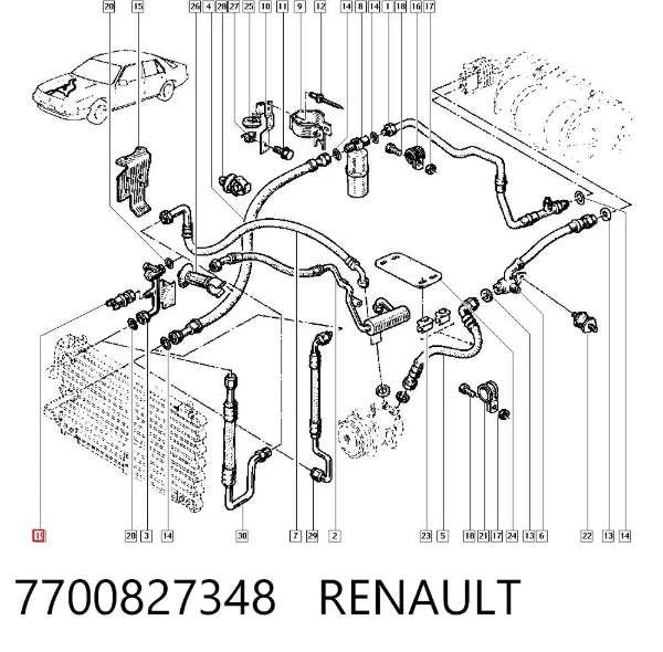 Czujnik ciśnienia bezwzględnego klimatyzacji 7700827348 Renault (RVI)