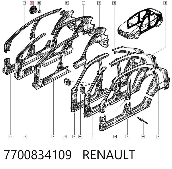 Klapka wlewu paliwa 7700834109 Renault (RVI)