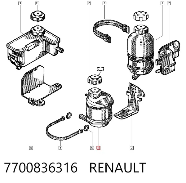 Zbiorniczek wyrównawczy układu chłodzenia 7700836316 Renault (RVI)