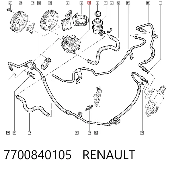 Pompa wspomagania hydraulicznego kierownicy 7700840105 Renault (RVI)