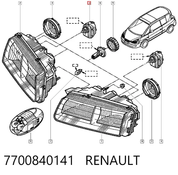 Korektor swiatel 7700840141 Renault (RVI)