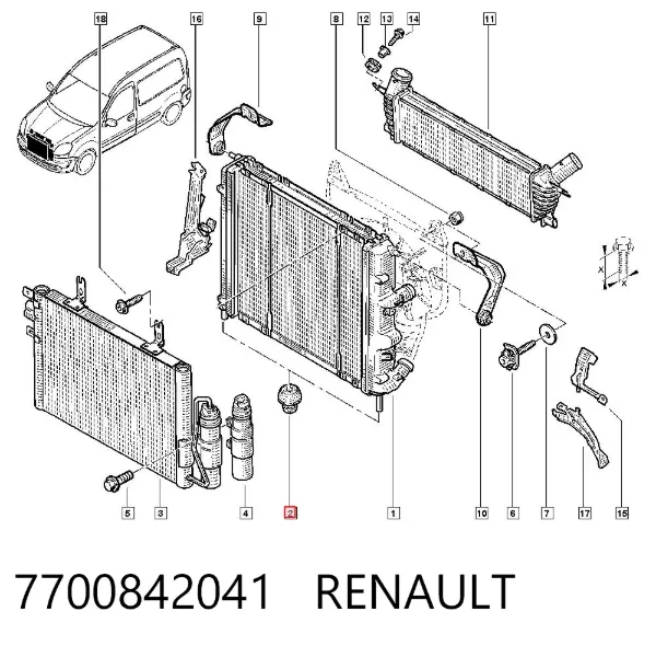 Wspornik chłodnicy dolny 7700842041 Renault (RVI)