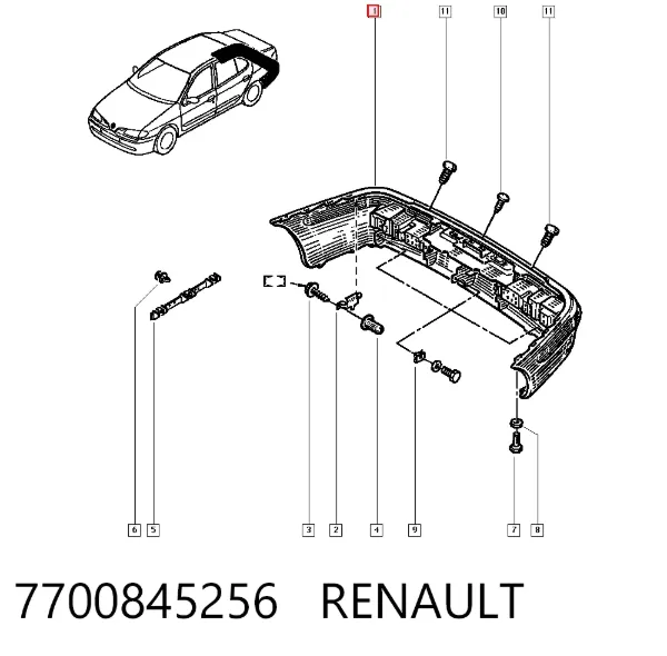 Zderzak tylny Renault Megane I