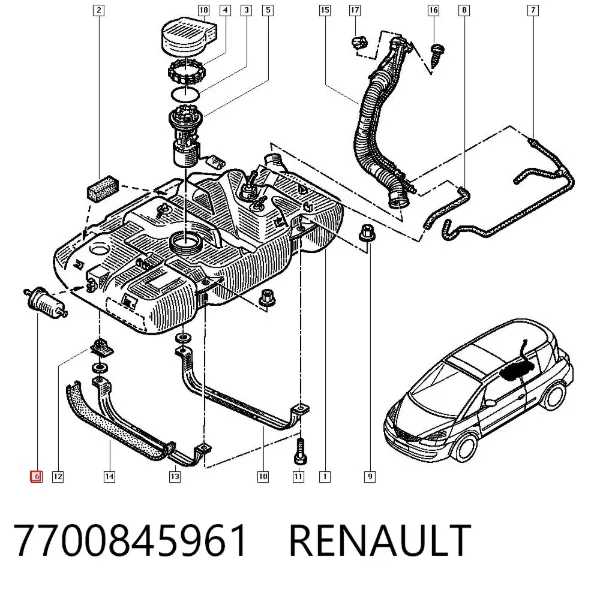 Filtr paliwa 7700845961 Renault (RVI)