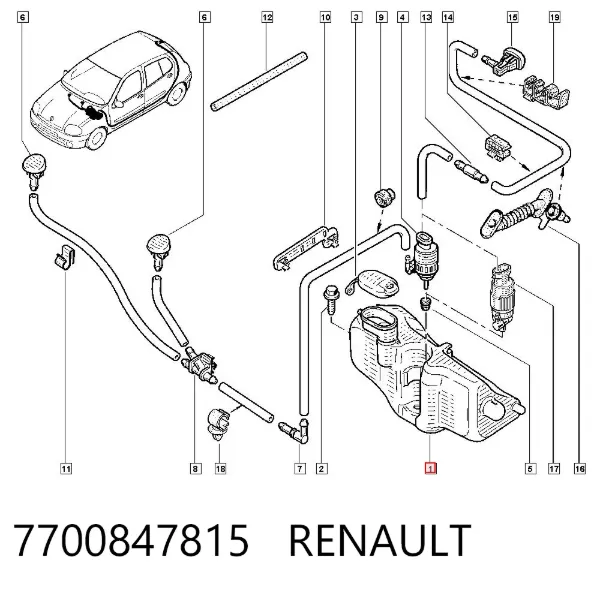 Zbiorniczek spryskiwacza szyb Renault Clio SYMBOL