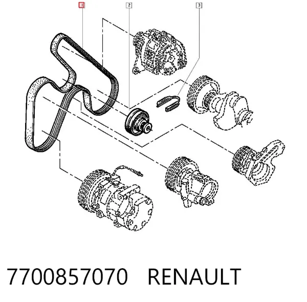 Pas napędowy mechanizmów 7700857070 Renault (RVI)