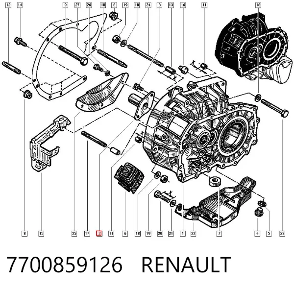 Prowadnica wału sprzęgłowego skrzyni biegów 7700859126 Renault (RVI)