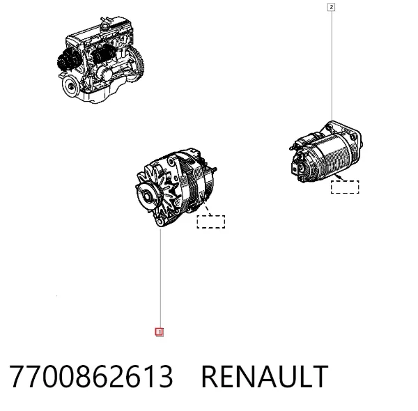 Alternator 7700862613 Renault (RVI)