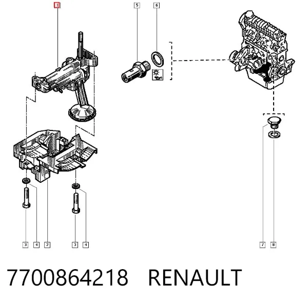 Pompa oleju 7700864218 Renault (RVI)