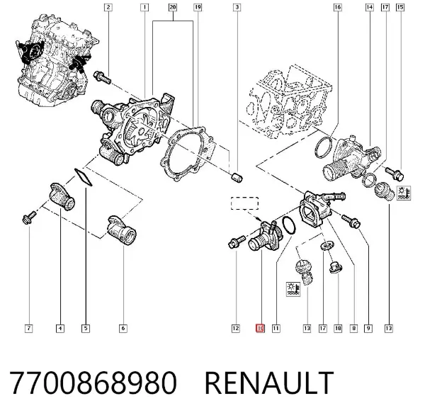 Termostat 7700868980 Renault (RVI)