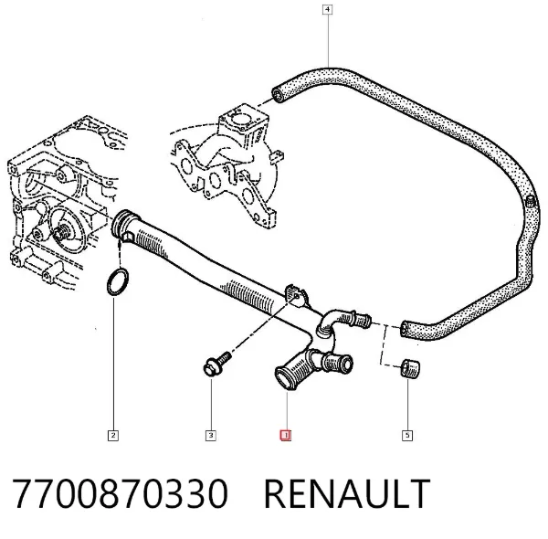 Przewód (króciec) układu chłodzenia 7700870330 Renault (RVI)