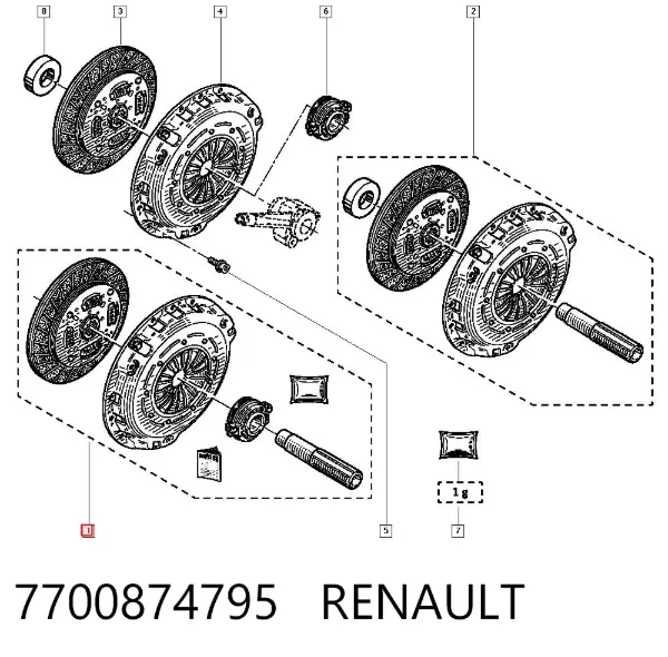 Łożysko wyciskowe sprzęgła 7700874795 Renault (RVI)