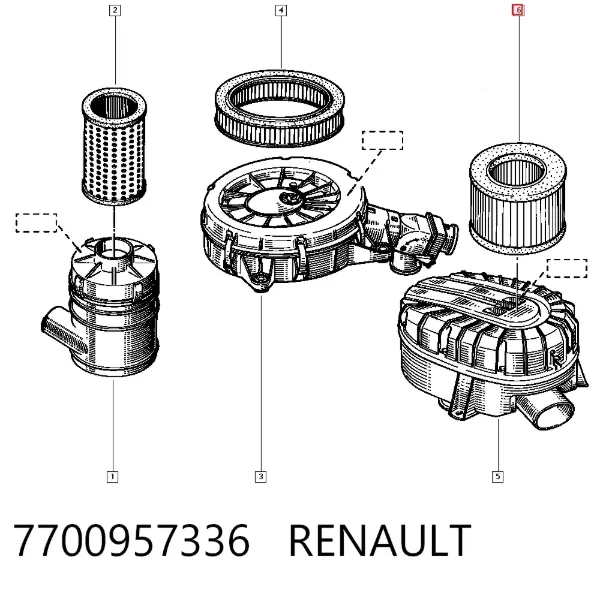 Filtr powietrza 7700957336 Renault (RVI)