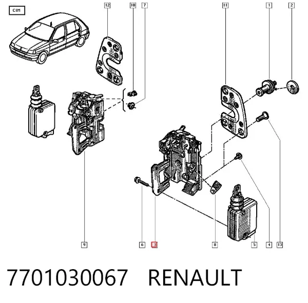 Zamek drzwi tylnych lewych Renault 19 II