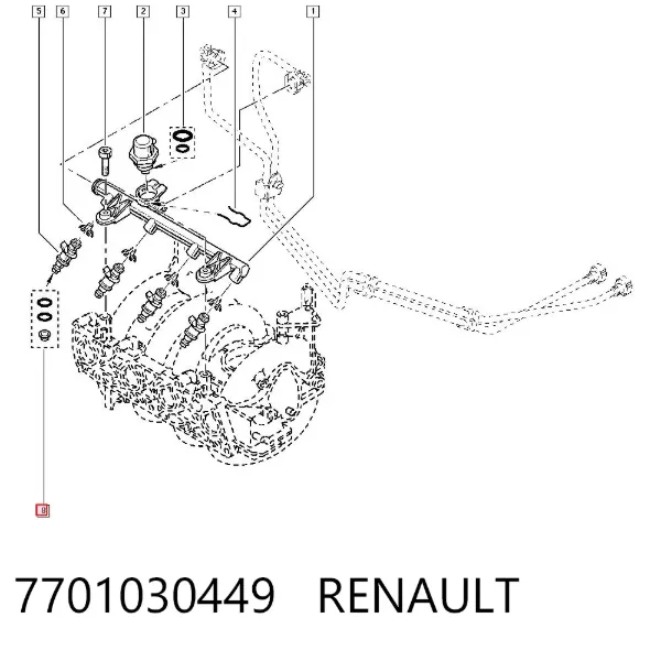 Pierścień uszczelniający wtryskiwacza 7701030449 Renault (RVI)