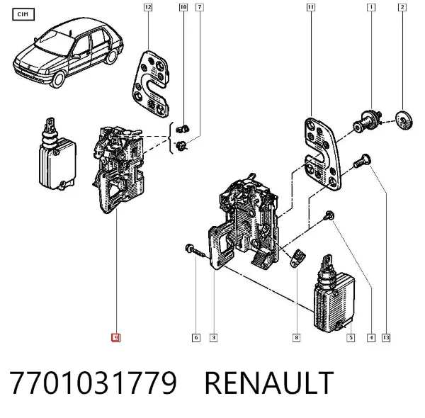 Zamek drzwi tylnych prawych Renault 19 II