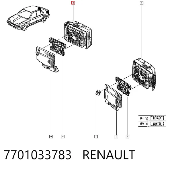 Lampa zespolona tylna prawa Renault 19 I