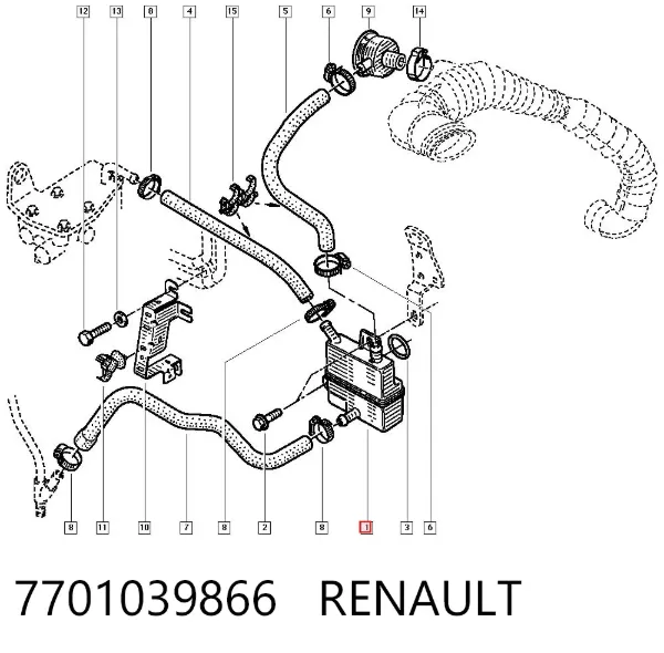 Separator oleju układu wentylacji kadłuda (bloku silnika) 7701039866 Renault (RVI)