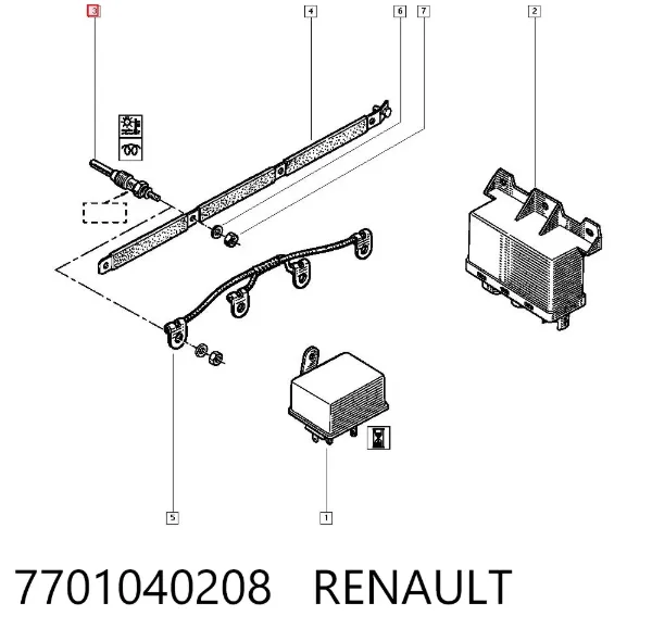 Świeca żarowa 7701040208 Renault (RVI)