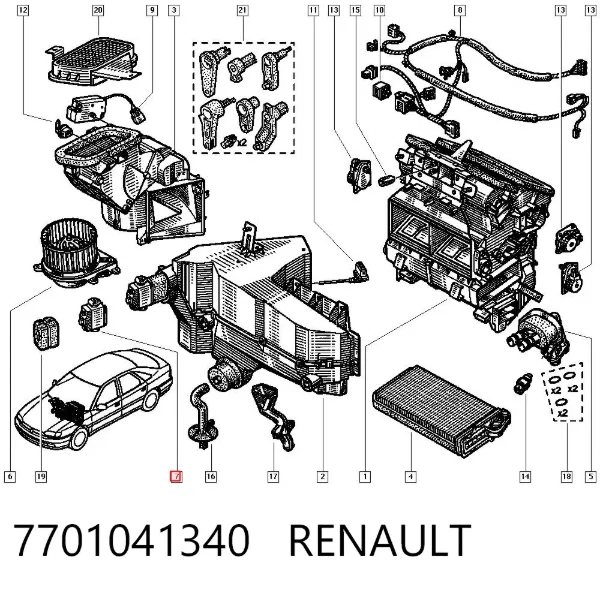 Zawór termostatyczny klimatyzacji 7701041340 Renault (RVI)