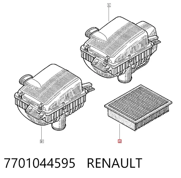 Filtr powietrza 7701044595 Renault (RVI)