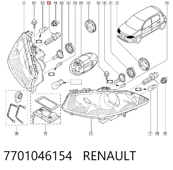 Żarówka ksenonowa 7701046154 Renault (RVI)