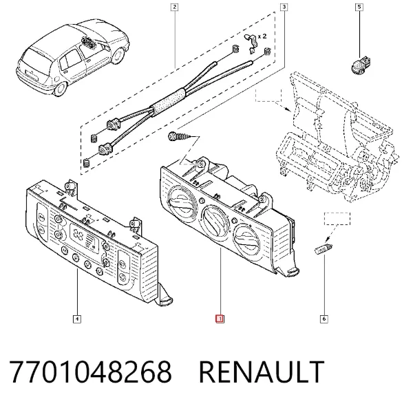 Sterownik trybów ogrzewania/klimatyzacji 7701048268 Renault (RVI)