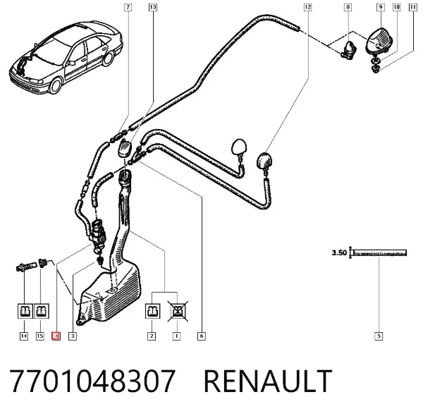 Pompka spryskiwacza szyby przedniej/tylnej 7701048307 Renault (RVI)