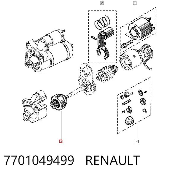 Bendiks rozrusznika 7701049499 Renault (RVI)