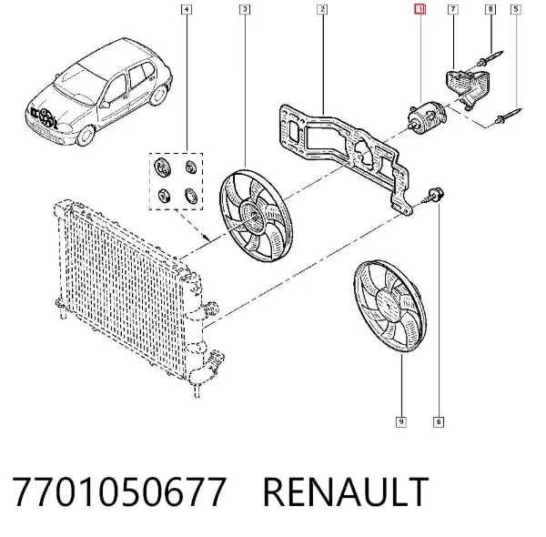 Wentylator (wirnik) chłodnicy 7701050677 Renault (RVI)