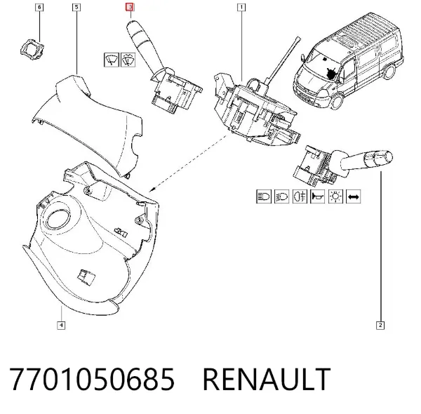 Przełącznik zespolony prawy 7701050685 Renault (RVI)