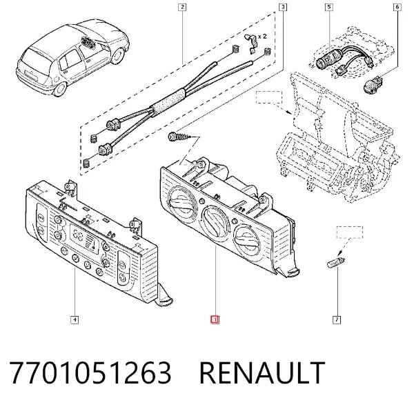 Sterownik trybów ogrzewania/klimatyzacji Renault Clio SYMBOL