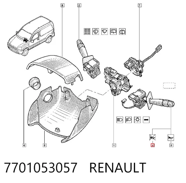Przełącznik zespolony lewy 7701053057 Renault (RVI)