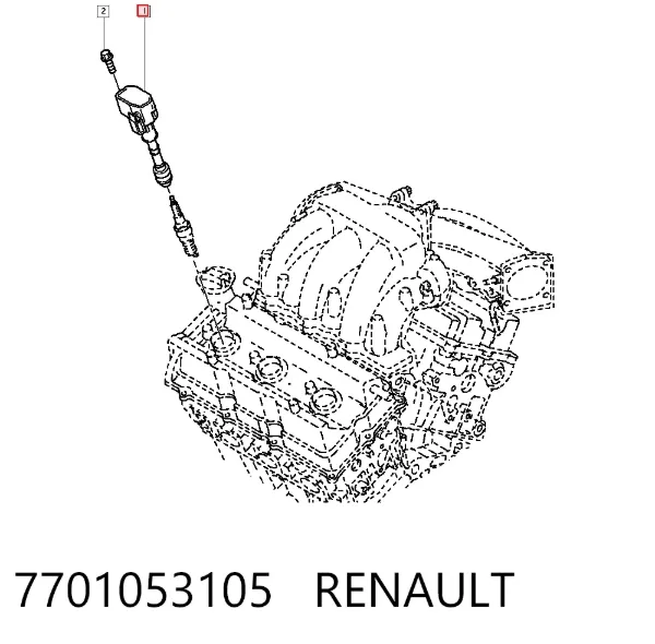Cewka zapłonowa 7701053105 Renault (RVI)