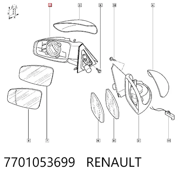 Lusterko wsteczne lewe Renault Espace IV