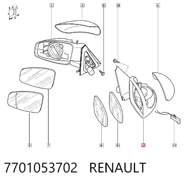 Lusterko wsteczne prawe Renault Espace IV