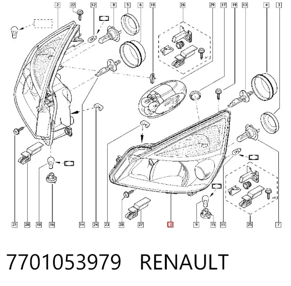 Reflektor lewy Renault Espace IV