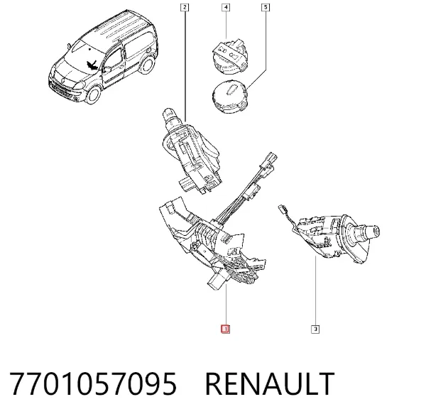 Przełącznik zespolony, środkowa część 7701057095 Renault (RVI)