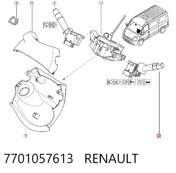 Przełącznik zespolony lewy 7701057613 Renault (RVI)