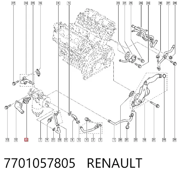 Termostat 7701057805 Renault (RVI)