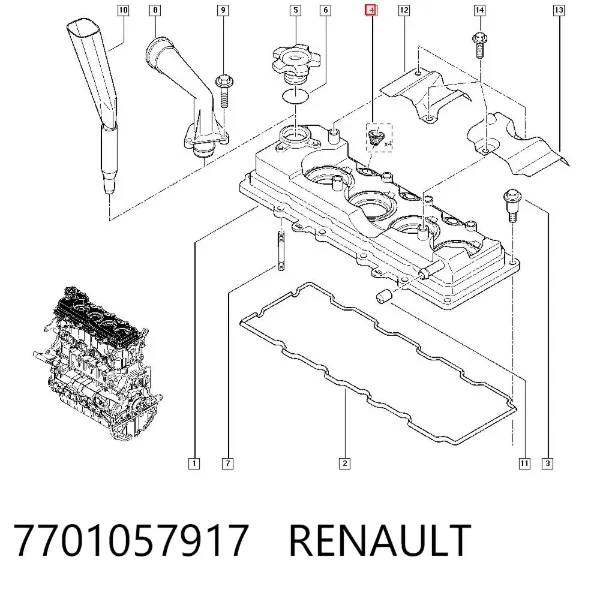 Pierścień uszczelniający gniazda świecy 7701057917 Renault (RVI)